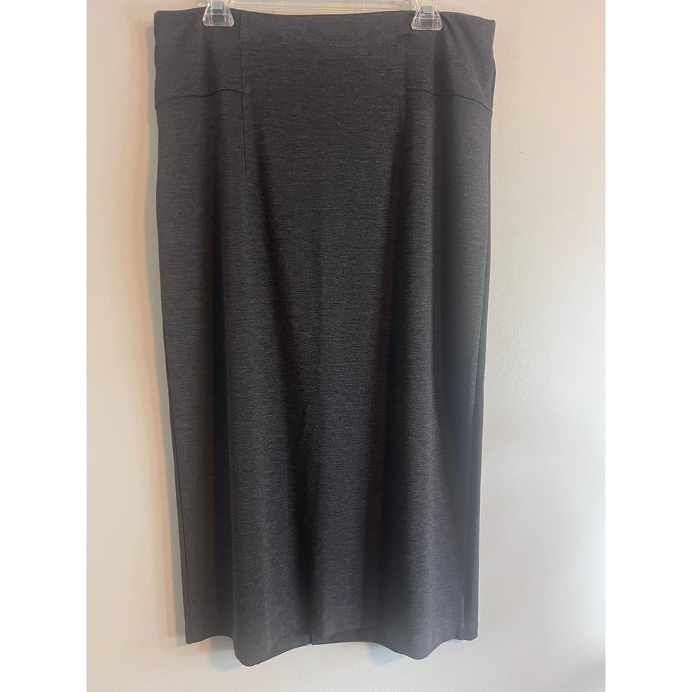 Cato Sportswear Womens Dark Charcoal Gray Knit Midi Skirt Size Large NWT